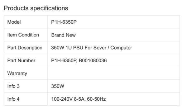 Power Emacs P1H-6350P 350W