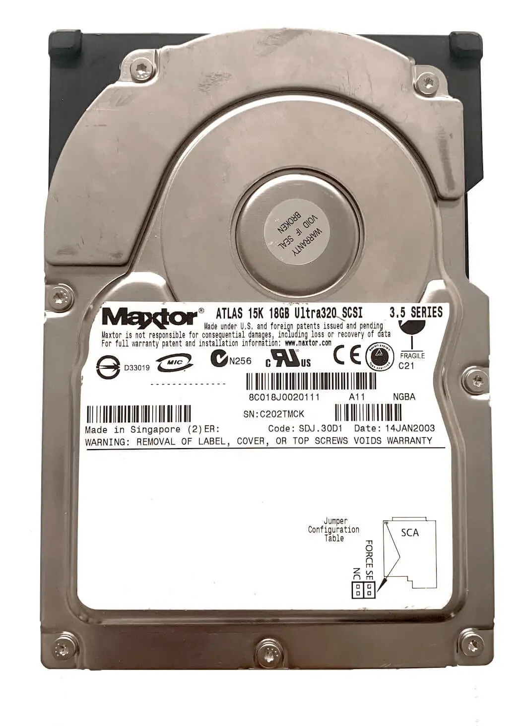 هارد اسکازی Maxtor 18GB 15K SCA