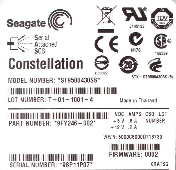 Seagate Constellation ST9500430SS 500GB